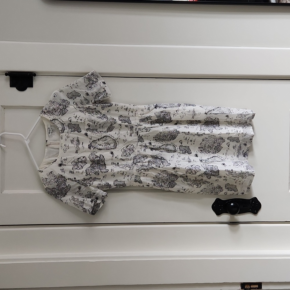 RARE MADEWELL LINEN MAP DRESS